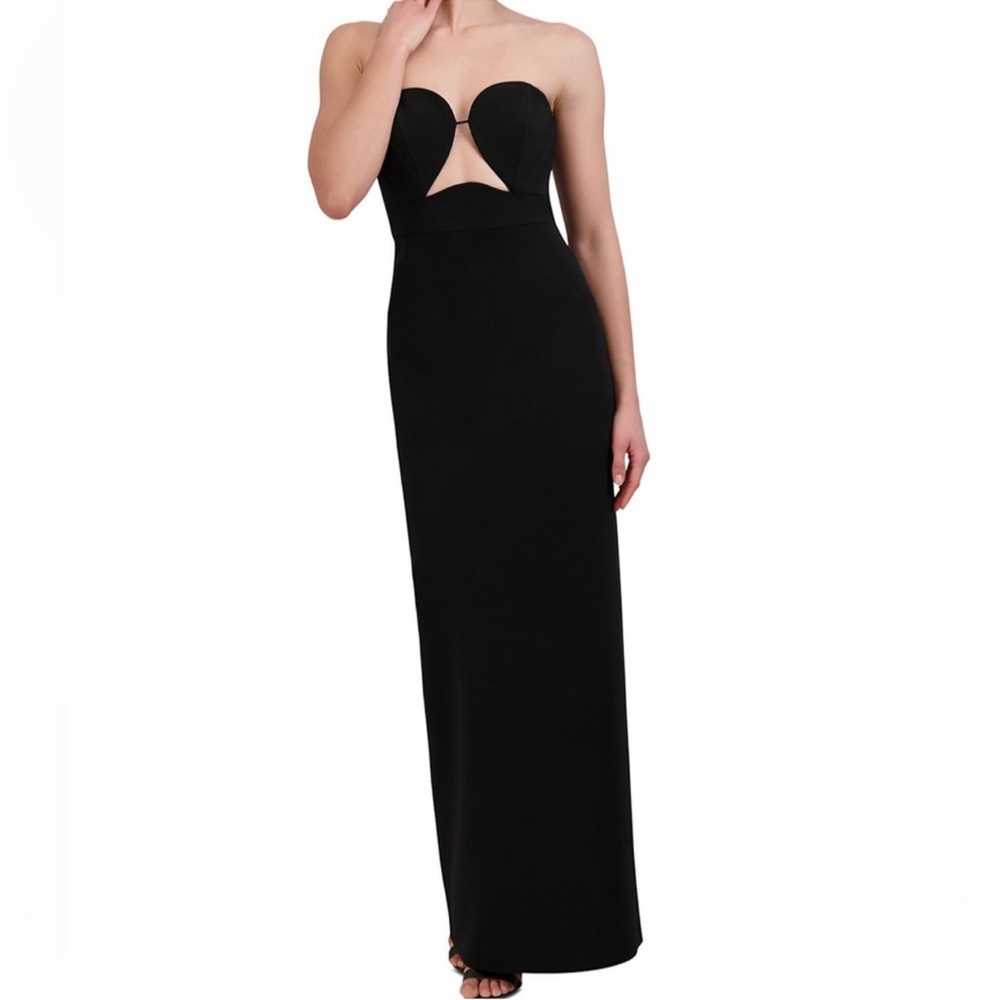 BCBGMAXAZRIA strapless cutout dress black Sexy Size 12